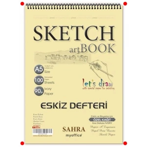 A5 Spiralli Eskiz Defteri 90 gr 100 Yaprak