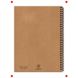 A5 Spiralli Kraft Kapaklı Kareli Defter