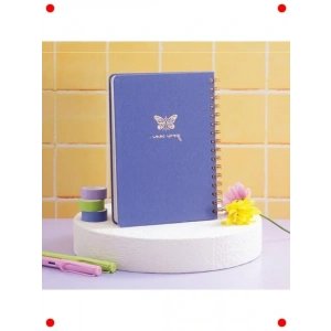 A5 Spiralli Sert Kapak Noktalı Tarihsiz Not Defteri - Mavi