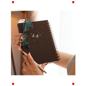 A5 Spiralli Sert Keten Kapak Çizgili Tarihsiz Defter