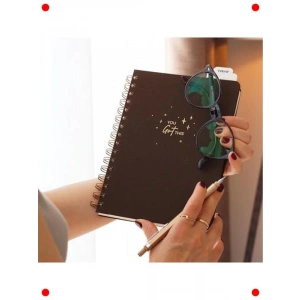 A5 Spiralli Sert Keten Kapak Çizgili Tarihsiz Defter