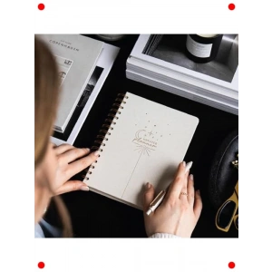 A5 Süresiz Keten Spiralli Planlayıcı Ajanda, Krem