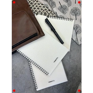 A5 Yırtılmaz Su Geçirmez Spiralli Defter - Kareli 60 Yaprak