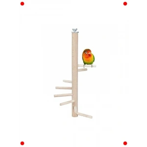 Ağaç Sopalı Döner Kuş Merdiveni Tüneği 30 cm