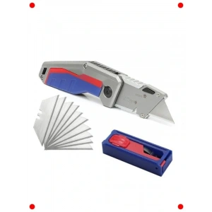 Ağır Hizmet Katlanır Maket Bıçağı + 10 Yedek Bıçak