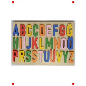 Ahşap Alfabe Harf Tak Çıkar Eğitici Oyun
