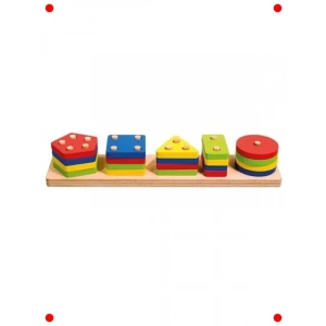 Ahşap Geometrik Şekiller Öğrenme Seti - 5 Parça