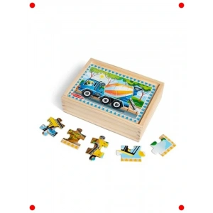 Ahşap İnşaat Araçları Yapboz Seti (3x4)