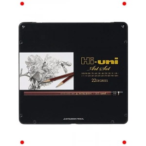 Ahşap Kalem Sanat Seti, 10B-10H, 22li Kutu