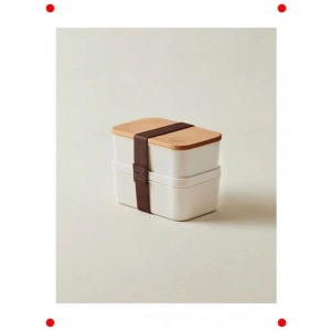 Ahşap Kapaklı Saklama Kabı Seti (2 Adet) - 500ml