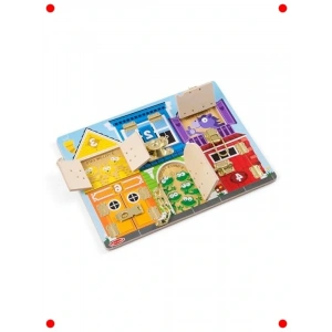 Ahşap Kilit ve Anahtar Eğlence Tahtası