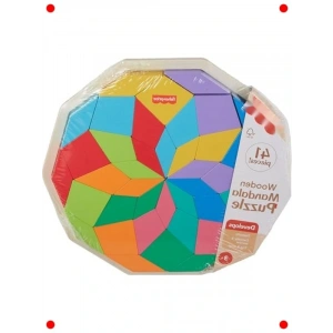 Ahşap ometrik Mandala Yapboz Blokları (40 Parça)