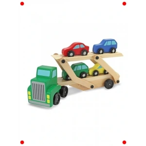 Ahşap Oyuncak Araba Taşıyıcı Seti