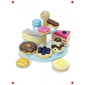 Ahşap Pastane Vitrini ve Oyuncak Pasta Teşhir Seti
