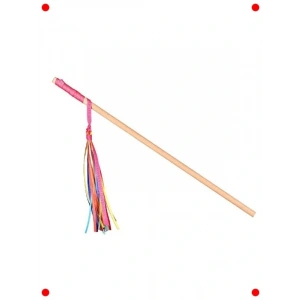 Ahşap Püsküllü Kedi Oltası Oyuncak