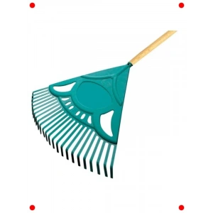 Ahşap Saplı Plastik Çim ve Yaprak Tırmığı 60 cm