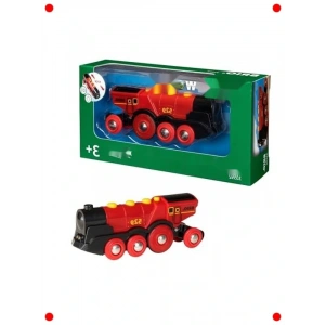 Ahşap Tren Seti Kırmızı Lokomotif