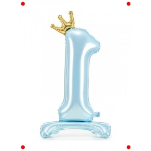aklı Kral Taçlı Rakam Balon – Bebe Mavisi 76 cm