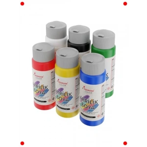 Akrilik Boya Seti - 6 Ana Renk, 6x60 ml