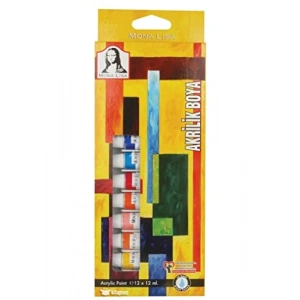 Akrilik Boya Tüp Seti - 12x12 ml, Canlı Renk Seçenekleri