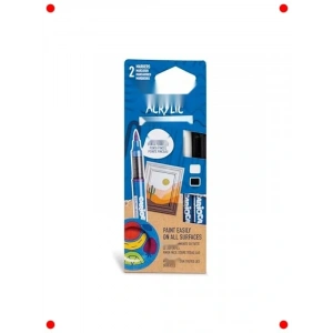 Akrilik Fırça Uçlu Boya Kalemi - Su Bazlı 2li