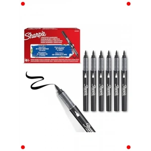 Akrilik Fırça Uçlu Siyah İşaretleyici Kalem