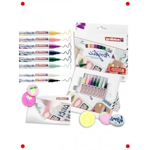 Akrilik Kalem Seti, 8 Adet, Su Geçirmez, Farklı Uçlar