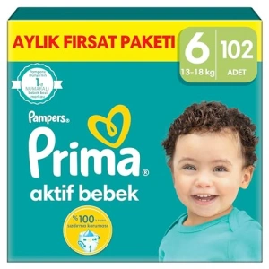 Aktif Bebek Bezi, 6 Numara 102 Adet Aylık Paket