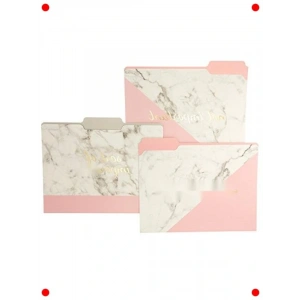 Allık Mermer Desenli 9lu Dosya Klasör Seti