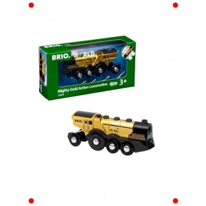 Altın Renk Ahşap Oyuncak Lokomotif