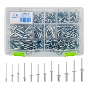 Alüminyum Pop Perçin Seti, 411 Parça ve 13 Çeşit