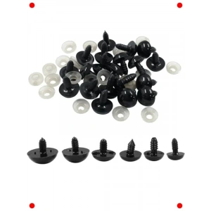 Amigurumi Kilitli Güvenli Gözler Siyah 10mm (100 Çift)