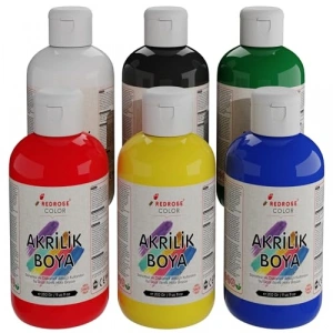 Ana Renklerde 6lı Akrilik Set, 250gr Her Renkte
