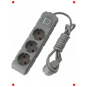 Anahtarlı Üçlü Grup Priz, 3 Metre Kablo, Topraklı