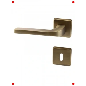 Antik Sarı Kare Rozetli Kapı Kolu Sağ/Sol Uyumlu