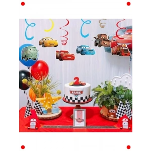 Arabalar Temalı 3D Tavan Süsü Parti Seti