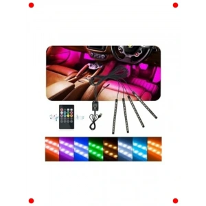 Araç İçi Ayak Altı LED Aydınlatma Sese Duyarlı Kumandalı