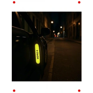 Araç Kapısı Reflektif Uyarı Etiketi Sarı Neon (4 Adet)