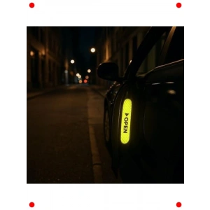 Araç Kapısı Reflektif Uyarı Etiketi Sarı Neon (4 Adet)