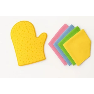 Araç Tezlik Seti 4lü Krofiber Bez ve Eldiven İle