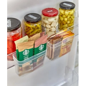 Asılabilir Buzdolabı Kapak İçi Raf Organizeri, Şeffaf Kutu Seti