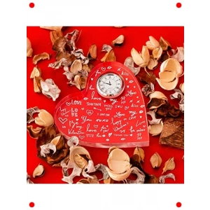Aşk Temalı Akrilik Kalp Saat