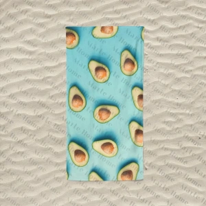 Avokado Temalı Baskılı Plaj Havlusu, Kullanışlı ve Eğlenceli