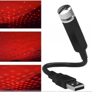 Ayarlanabilir Kırmızı Atmosfer Işığı, Araç İçi USB Lamba