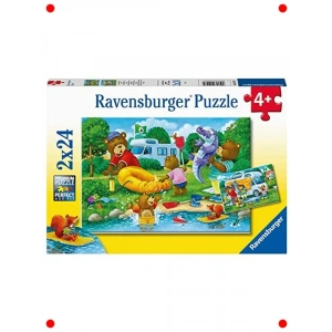 Ayı Ailesi Kampta Temalı 2x24 Parça Yapboz