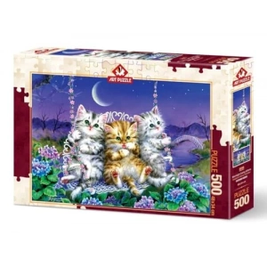 Ayışığında Sallanan Kedicikler 500 Parça Puzzle