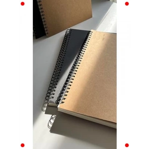 B5 Spiralli Kraft Kapaklı Kareli Defter