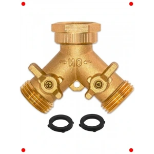 Bahçe İçin 2 Yönlü Pirinç Hortum Ayırıcı