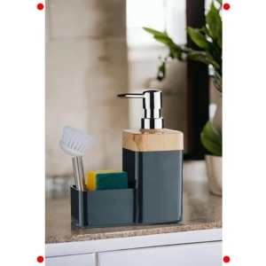 Bambu Desen Kapaklı Sıvı Sabunk - Gri