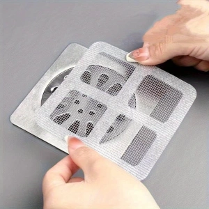 Banyo Duş Tuvalet Gider Süzgeci, 10 Adet Yapışkanlı Kapağı ile